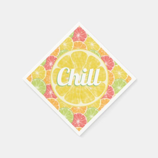 Serviette En Papier Citron Citrus Slices Fête de refroidissement (Coin)