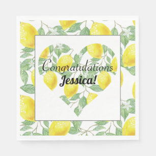Serviette En Papier Citron coeur principal Squeeze thème Fête des mari