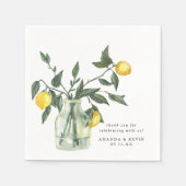 Serviette En Papier Citron D'Été En Jar Papier Mariage (Devant)