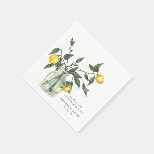 Serviette En Papier Citron D'Été En Jar Papier Mariage (Coin)