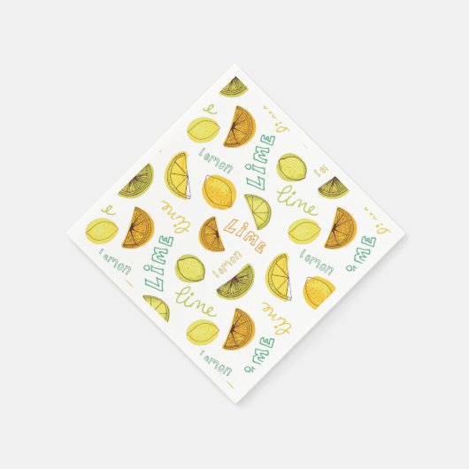 Serviette En Papier Citron et citron vert Motif (Coin)