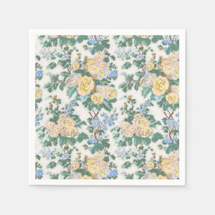 Serviette En Papier Citron Hollyhock Floral, Garden Party