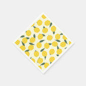 Serviette En Papier Citron jaune et Feuilles verts (Coin)