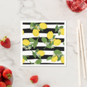Serviette En Papier Citron jaune Grandes noires (En situation)