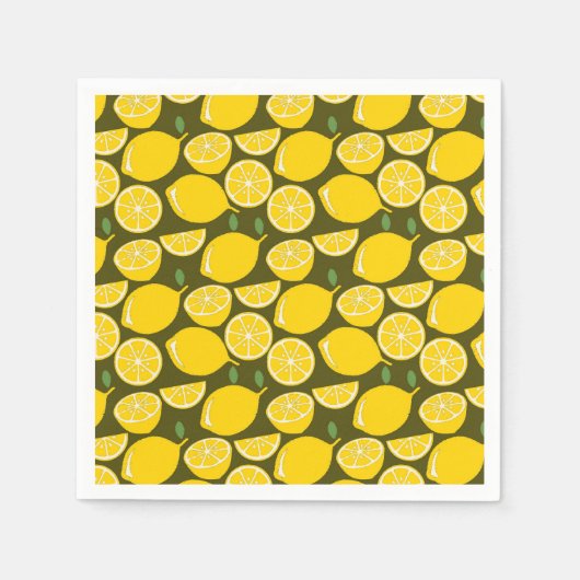 Serviette En Papier Citron Jaune Moderne Amusant mignon (Devant)