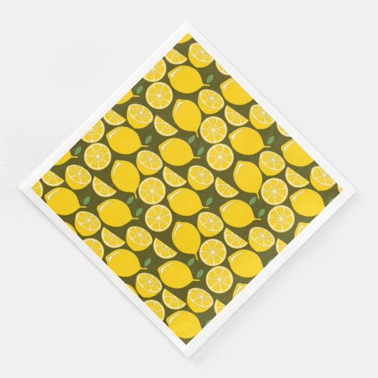 Serviette En Papier Citron Jaune Moderne Amusant mignon (Coin)