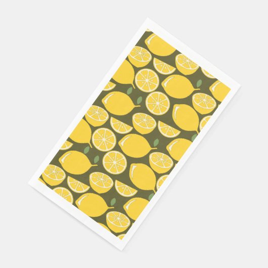 Serviette En Papier Citron Jaune Moderne Amusant mignon (Coin)
