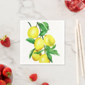 Serviette En Papier citron jaune vif (En situation)