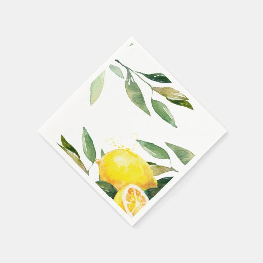 Serviette En Papier Citron Mariage Napkin (Coin)