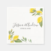 Serviette En Papier Citron Mariage Napkin Botanique Citrus personnalis (Devant)