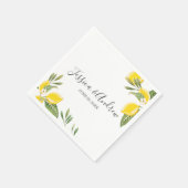 Serviette En Papier Citron Mariage Napkin Botanique Citrus personnalis (Coin)