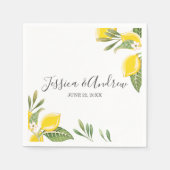 Serviette En Papier Citron Mariage Napkin Botanique Citrus personnalis (Devant)