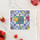 Serviette En Papier citron Méditerranée Mosaïque (En situation)