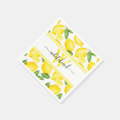 Serviette En Papier Citron Monogram Citrus Motif (Coin)