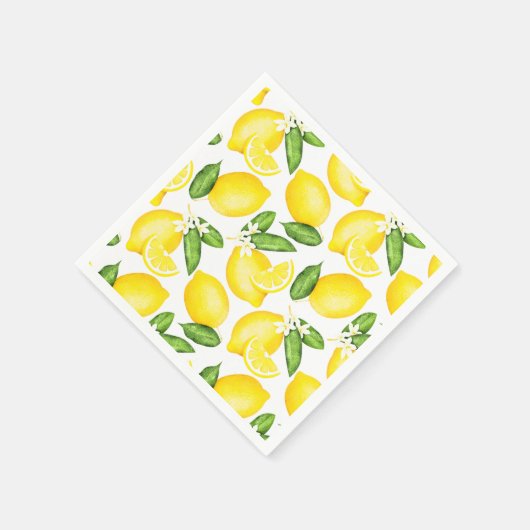 Serviette En Papier Citron Motif (Coin)