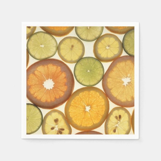 Serviette En Papier Citron, Orange, Lime, Agrumes, Fruits, Tranches de (Devant)