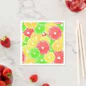 Serviette En Papier Citron, orange, pamplemousse et tranches de citron (En situation)