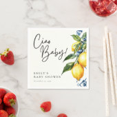 Serviette En Papier Citron Positano Baby shower italien (En situation)