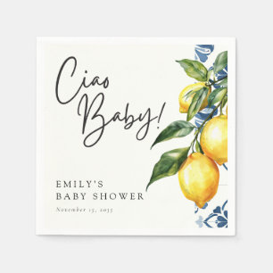 Serviette En Papier Citron Positano Baby shower italien