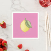 Serviette En Papier Citron rose Fête Anniversaire Napkins (En situation)