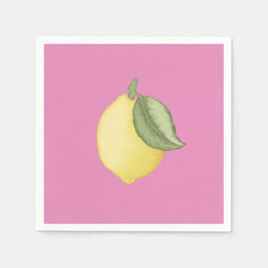 Serviette En Papier Citron rose Fête Anniversaire Napkins (Devant)