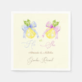 Serviette En Papier Citron Sexe Révéler Pink Blue Bow (Devant)