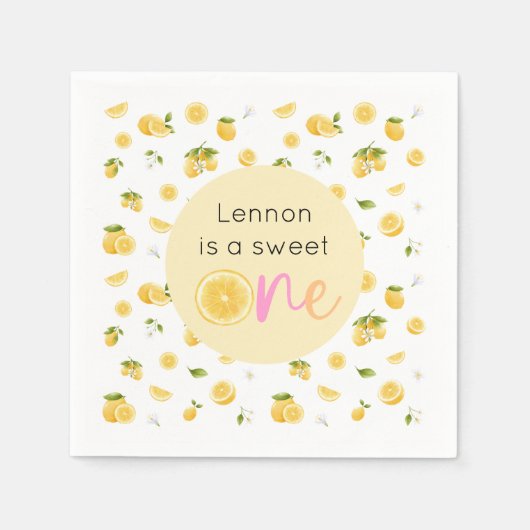 Serviette En Papier Citron sucré un anniversaire fête (Devant)