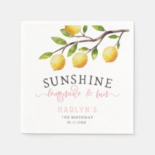 Serviette En Papier Citron Thème Fille Anniversaire Serviettes