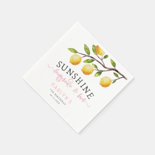 Serviette En Papier Citron Thème Fille Anniversaire Serviettes (Coin)