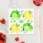 Serviette En Papier Citron vert fruit jaune citron (En situation)