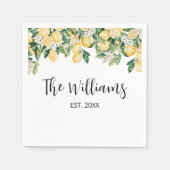 Serviette En Papier Citronnier jaune monogramme (Devant)