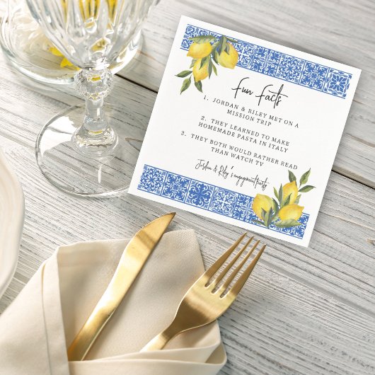 Serviette En Papier Citrons à l'aquarelle & Faits amusants pour une do