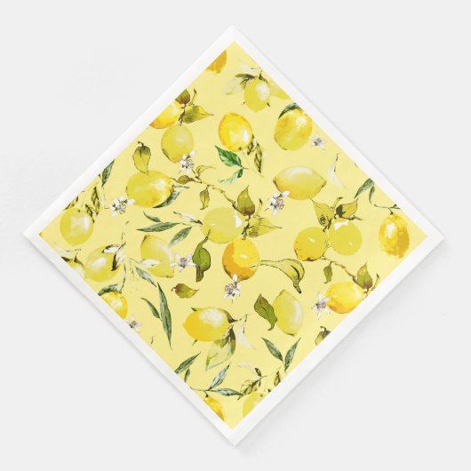 Serviette En Papier citrons aquarelle 16 (Coin)