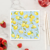 Serviette En Papier citrons aquarelle 4 (En situation)
