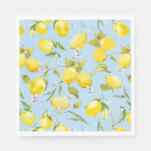 Serviette En Papier citrons aquarelle 4 (Devant)