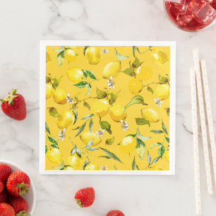 Serviette En Papier Citrons aquarelle 8