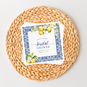 Serviette En Papier Citrons Bleus de Méditerranée pour Enterrement de 