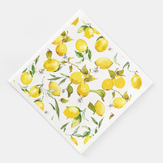 Serviette En Papier citrons d'aquarelle 5 (Coin)