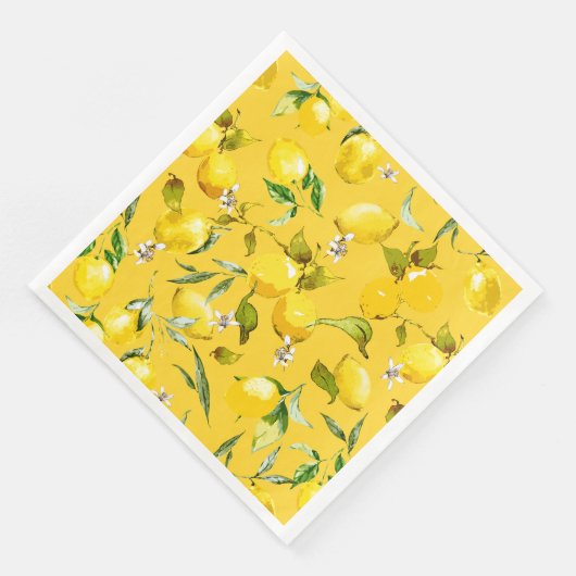 Serviette En Papier citrons d'aquarelle 8 (Coin)