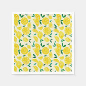 Serviette En Papier citrons d'aquarelle - jaune et vert (Devant)