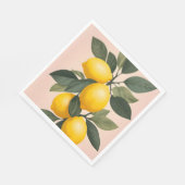 Serviette En Papier Citrons d'or sur vert (Coin)