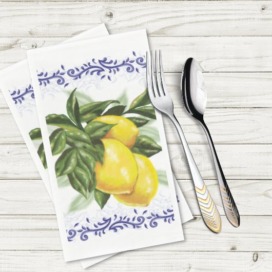 Serviette En Papier Citrons en toile