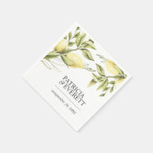Serviette En Papier Citrons et Feuilles Boho chic mariage personnalisé (Coin)