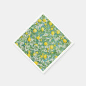Serviette En Papier Citrons et fleurs blanches (Coin)