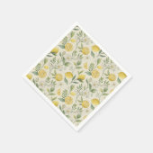 Serviette En Papier Citrons et fleurs Motifs serviettes (Coin)