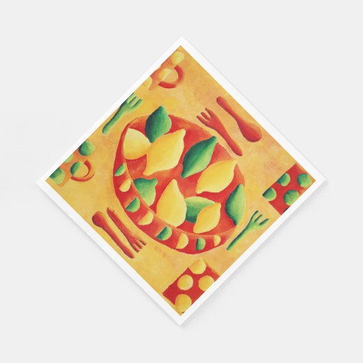 Serviette En Papier Citrons et limons (Coin)