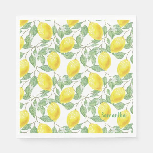 Serviette En Papier Citrons et serviettes design Feuille (Devant)