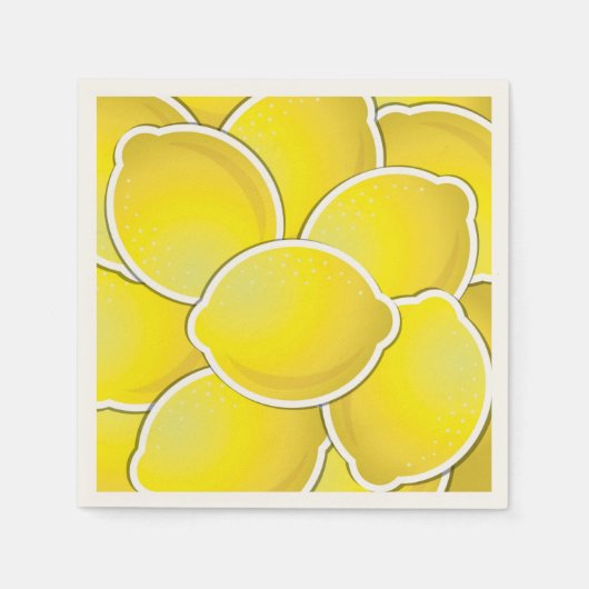 Serviette En Papier Citrons funky (Devant)