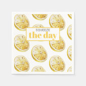 Serviette En Papier Citrons Jaunes Modernes Motif & Squeeze La Journée (Devant)