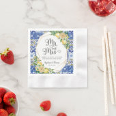 Serviette En Papier Citrons Méditerranéen Mosaïque Carrelage Mariage M (En situation)